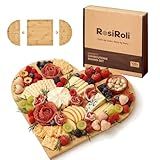 RosiRoli Charcuterie Board and Serving Set -Natural Bamboo Cheese Board Snack Tray Set with Magnetic - House Warming Gifts New Home, Wedding Gift for Couple, Bridal Shower Gift, Perfect for Party