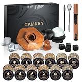 23Pcs Whiskey Smoker Kit with Torch-12 Wood Chips, Ice Ball Mold, Cocktail Smoker Infuser Kit, Old Fashioned Drink Smoker Kit, Birthday Bourbon Whiskey Gifts for Men,Dad,Him, Valentine's Day Gifts