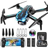 2K HD FPV Drone with Camera for Adults - Altitude Hold, One-Key Takeoff/Landing, 3 Speed Modes, Headless Mode, 2 Batteries, Foldable & Portable, Best Gifts for Beginners, Teen Boys & Girls