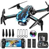 2K HD FPV Drone with Camera for Adults - Altitude Hold, One-Key Takeoff/Landing, 3 Speed Modes, Headless Mode, 2 Batteries, Foldable & Portable, Best Gifts for Beginners, Teen Boys & Girls