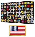 Tactical Patch Display Panel Holder Board for Military Army Combat Morale Uniform Hook and Loop Emblems, 43 Inches x 27.5 Inches (Large), with 1 Flag Patch Included