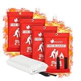 Lancryen Emergency Fire Blanket, 4 Pack Fire Extinguisher Blanket, Fire Suppression Blanket, Flame Retardant Towel Fire Safety Cloth for Home, Kitchen, School, Grill, Car, Office, Warehouse(40” x 40”)