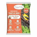 Happy Wings 5LB Thistle Seed Bird Food, 100% Natural, Extra Clean, No Grow