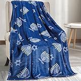 Elegant Comfort Lightweight Printed Throw Blanket- All Season, Ultra Soft, Cozy and Plush- Decorative Throw Blankets, Perfect for Lounging, 50 x 60 inches, Hanukka, Throw Blanket