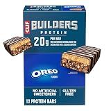 CLIF BUILDERS Protein Bars - OREO-Flavored - 20g Plant Based Protein - Gluten Free - Non-GMO - Low Glycemic - No Artificial Sweeteners - 2.4 oz. (12 Pack)
