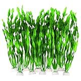 AQUANEAT Fish Tank Artificial Plants, Aquarium Plastic Seaweed Decorations, 11.75Inch Tall Fake Green Accessories, 10 Packs