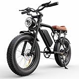RKJ Electric Bike for Adults | Peak 1500W | 33MPH | 40-75 Miles | 48V 15.6AH Battery | 7-Speed | 3 Modes | Full Suspension | Dual Disc Brakes | 20'' All-Terrain Fat Tires | UL 2849 Certified (Black)