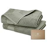 BIOWEAVES 100% Organic Cotton 700 GSM Plush Luxury Bath Towels for Bathroom 30" x 58" GOTS Certified - Sage, Pack of 2