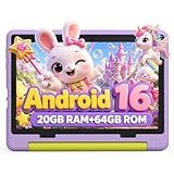 Urao Kids Tablet, Android 16 Tablet for Kids 10 inch with Case, 20GB RAM 64GB ROM 1TB TF Card Expandable for Toddler Children, Parental Control, Dual Camera, WiFi,Gift
