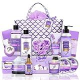 Gift for Women, Spa Gift Baskets for Women - 17pcs Lavender Sets with Body Lotion, Bubble Bath, Relaxing Bath Sets, Birthday Christmas Gifts for Her, Spa Kit for Mom Wife Sister Friend