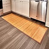 iDesign Bamboo Non-Skid Water-Resistant Floor Mat, The Formbu Collection – 24" x 72”, Natural Tan