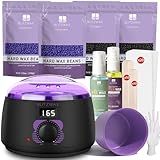 BLITZWAX Brazilian and Bikini Waxing Kit for Women, Hard Wax Warmer for Face, Legs and Body, At Home Hair Removal Kit, Beginner Friendly, Digital Fast Heating, 51 Wax Items