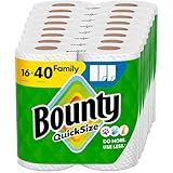 Bounty Paper Towels Quick Size, White, 16 Family Rolls = 40 Regular Rolls (Packaging May Vary)