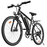 35-Speed Electric Bike for Adults 750W 26" Tire Commuting Electric Mountain Bike 20MPH Range 55+ Miles 374.4Wh Removable Battery Front Fork Suspension Fenders Lightweight Electric Bicycle,Black