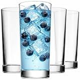 Godinger Highball Drinking Glasses, Italian Made Tall Glass Cups, Water Glasses Drinking Set, Cocktail Glasses - 14oz, Set of 4, Made In Italy