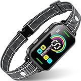 DINJOO Dog Bark Collar for Large/Medium/Small Dogs | Rechargeable Smart AI Anti-Barking Training Collar with 8 Adjustable Sensitivity, Beep & Vibration Modes | Solves Excessive Barking - Dark Black