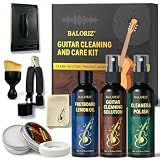 9pcs Guitar Cleaning Kit, Complete Guitar Care Kit with Guitar Cleaner, Fretboard Oil, String Cleaner & Polish, Polish Wax, All-in-One Guitar Maintenance Kit for Acoustic, Electric & Bass Guitars