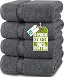 Utopia Towels 4 Pack Premium Bath Towels Set, 27 by 54 Inches, 100% Ring Spun Cotton 600GSM, Lightweight and Highly Absorbent Quick Drying Towels, Perfect for Daily Use, Grey