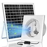 blessny Solar Powered Exhaust fan, 25W Solar Panel + 8" Ventilation Vent Fan for Outside Greenhouse, Chicken Coop, Shed, Pet House