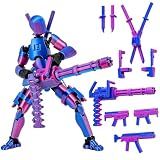 Gatling Gun Titan 13 Action Figure Set【Assembled】, Robot T Action Figure 3D Printed Dummy 13 Action Fidget Toys Figure Articulated, Lucky 13 for Collectors Desktop Decorations (Purple Blue)