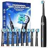 Teeaegis Rotating Electric Toothbrush with 8 Brush Heads for Adults and Kids, 3 Modes Rechargeable Power Toothbrush with 2-Minute Smart Timer, 45-Day Battery Life