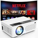 TMY Netflix-Officially-Licensed Mini Movie Projector with WiFi and Bluetooth, 1080P Full HD Portable Projector, Compatible with TV Stick Smartphone/HDMI/USB, indoor & outdoor use