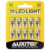 AUXITO 194 LED Bulb 6000K White 168 2825 W5W T10 Wedge 14-SMD Interior Car Bulbs Replacement for Dome Map Door Courtesy Trunk License Plate Lights Parking Light Assemblies, 10 PCS