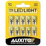 AUXITO 194 LED Bulb 6000K White 168 2825 W5W T10 Wedge 14-SMD Interior Car Bulbs Replacement for Dome Map Door Courtesy Trunk License Plate Parking Lights, 10 PCS