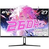 SANSUI 27 Inch WQHD 1440p Gaming Monitor 240hz up to 260hz-Fast IPS 1ms FreeSync Premium 丨DCI-P3 98% 丨sRGB130% 丨HDR10 丨2×DisplayPort 1.4丨2×HDMI2.0 PC Gaming Monitor with Crosshair