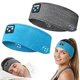 Perytong 2 Pack Sleep Headphones Bluetooth 5.4 Headband, Sleeping Headband Headphones for Side Sleepers, Sweat Resistant Headband Earphones with Built-in Stereo Speakers for Sport Travel Yoga Jogging