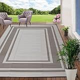 RURALITY Outdoor Rugs 5x8 for Patios Clearance,Waterproof Mats for Porch,Deck,Plastic Straw Area Rugs for RV,Backyard,Balcony,Reversible,Geometric