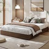 GarveeHome Queen Size Wood Platform Bed Frame,Wooden Bed Frame Without Headboard, Wood Slat Support,No Box Spring Needed, Easy Assembly