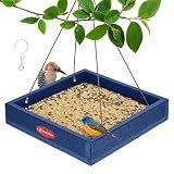 Kingsyard Platform Bird Feeder for Outdoors, Hanging Feeding Tray