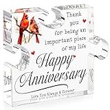 Happy Anniversary Cardinal Gifts for Women Men Best Wedding Aniversario Gifts for Wife Husband Romantic Keepsake for Her Him Puzzle Piece Gift