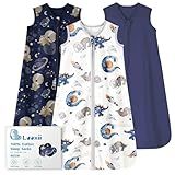 Looxii Baby Sleep Sack 0.5 TOG, 100% Cotton 3 Pack Wearable Blanket Baby Sleep Bag for Newborn Infant, 2-Way Zipper Lightweight Toddler Sleeping Sack 6-12 Months