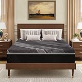 Dyonery Queen Mattress 10 Inch Charcoal Gel Memory Foam in a Box, CertiPUR-US Certified, Fiberglass Free, Cooling Double Mattress, Made in The USA of US Foam, 80" × 60" × 10", Medium