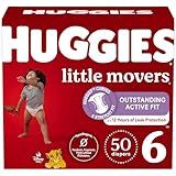 Huggies Size 6 Diapers, Little Movers Baby Diapers, Size 6 (35+ lbs), 50 Count (2 packs of 25), Packaging May Vary
