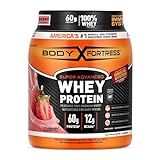 Body Fortress Super Advanced Whey Protein Powder, Strawberry, Immune Support (1), Vitamins C & D Plus Zinc, 1.78 lbs
