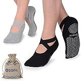 Ozaiic Pilates Socks for Women Non Slip Grip Yoga Barefoot Indoor Workout