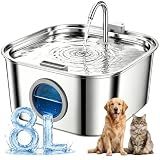 Dog Water Fountain for Large Dogs, 8L/270oz Stainless Steel Dog Bowl