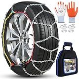 Auto-Trac Snow Chains for Car Tires Passenger Emergency Tire Chains for SUV and Car, Set of 2