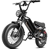 SYFTLLSJY 2000W Peak 16" Off Road Electric Bike for Adults,55+Miles LongRanger,28+MPH Electric Dirt E Bike Bicycles, Fat Tire All Terrain E-Bike,48V Electric Motorcycle for Road Mountain