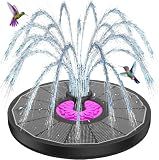 SZMP Powerful 3.5W Anti-Drift Solar Fountain for Bird Bath, Solar Powered Water Pump with 7 Nozzles, Bird Bath Fountain for Garden, Pool, Pond – Attracts Hummingbirds (Black)