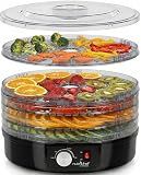 NutriChef Electric Countertop Food Dehydrator - Professional Multi-Tier Food Preserver - Dehydrates Fish, Meats, Mushrooms, Fruits & Vegetables - 5 Easy to Clean Stackable Trays., One Size, Black