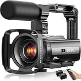 FlyFrost 8K Video Camera 88MP UHD WiFi Vlogging Cameras for YouTube 18X Digital Zoom IR Night Vision 3.0'' Touch Screen Camcorder with Microphone, Lens Hood, Stabilizer, Remote, Two Batteries