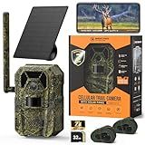 MagicEagle® Trail Camera 4G Cellular Trail Cameras 2K Audible Video 0.3s Trigger No-Glow IR Night Vision IP66 Hunting Essentials with 32GB Memory Card 13,000 mAh Battery Solar Panel Anti-Theft Tech