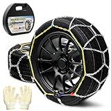BasaltAuto Auto Tightening Snow Chains Tire Chains Quick Easy Installation HKN130 Set of 2 for Cars SUV Pickup Trucks RV 215 225 235 245 255 265 275 30"*9.5 Winter Emergency Tire Traction for Snow Ice
