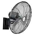 iLiving 18" Outdoor Oscillating High Velocity Wall Fan with 4150 CFM Heavy Duty Weatherproof Motor, Variable Speed Adjustment for Workshop, Garage, Patios, Commercial and industrial, 18 inch,Black