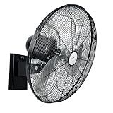 iLiving 18" Outdoor Oscillating High Velocity Wall Fan with 4150 CFM Heavy Duty Weatherproof Motor, Variable Speed Adjustment for Workshop, Garage, Patios, Commercial and industrial, 18 inch,Black