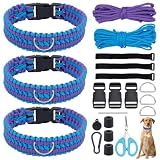 WEBEEDY 3 Sets DIY Dog Collar & Bracelet, Beginner-Friendly Set with 20m 4mm Paracord, Adjustable Pet Collars & Handmade Bracelets for Pet Lovers Gift